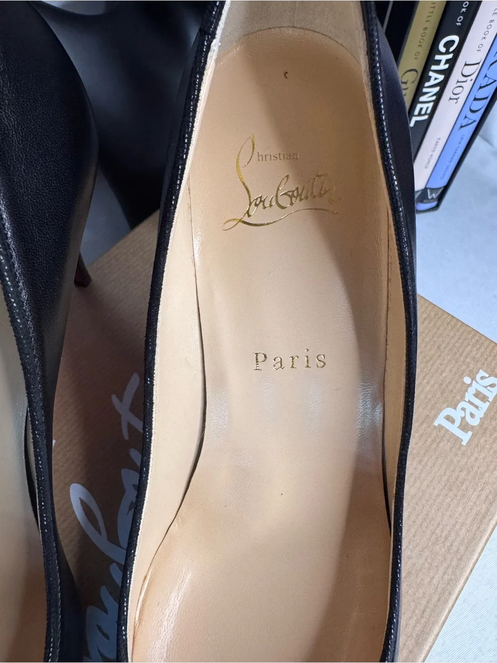 Christian Louboutin Biblio Black Cut Out Pointed Toe Leather & Suede Pumps